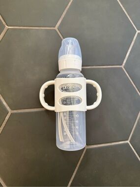 Dr. Brown's 8oz Milestones Narrow Sippy Bottle w Silicone Handles & Soft Spout